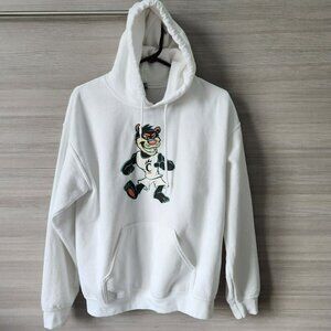 Cincinnati Bearcats Mascot Graphic Heavy Blend Hoodie Sz M Gildan Vintage White
